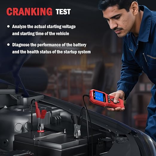 Car Battery Tester 6V 12V, 5-3000CCA Battery Load Tester, Automotive Alternator Tester Digital Auto Battery Analyzer Charging Cranking System Tester for Car Truck Motorcycle SUV ATV Boat Yacht