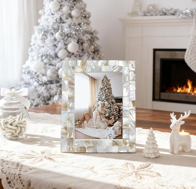 Natural White Picture Frame 8x10, Wedding Picture Frame, Wall Hanging or - Image 2