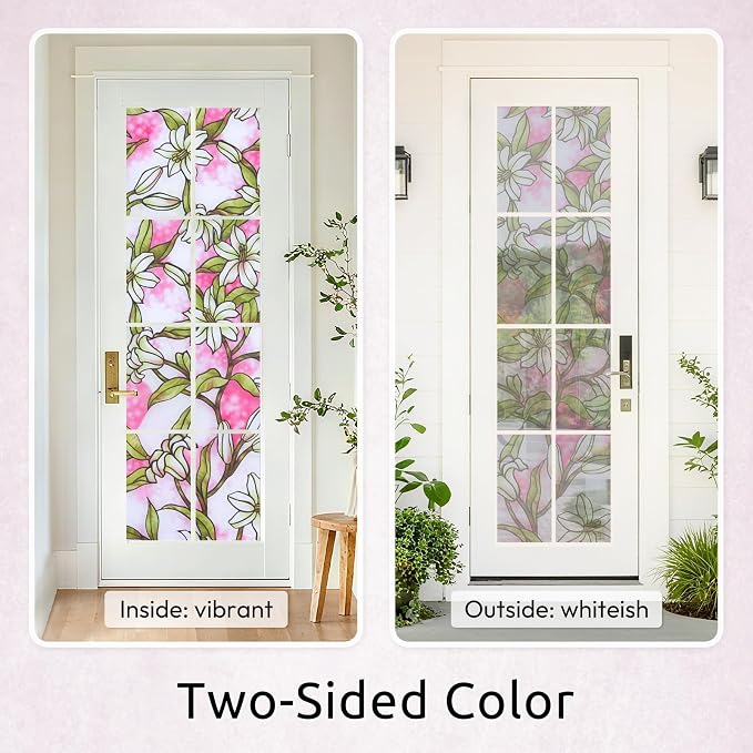 rabbitgoo Stained Glass Window Privacy Film, 35.4" X 78.7" | Anti UV Heat - Image 4