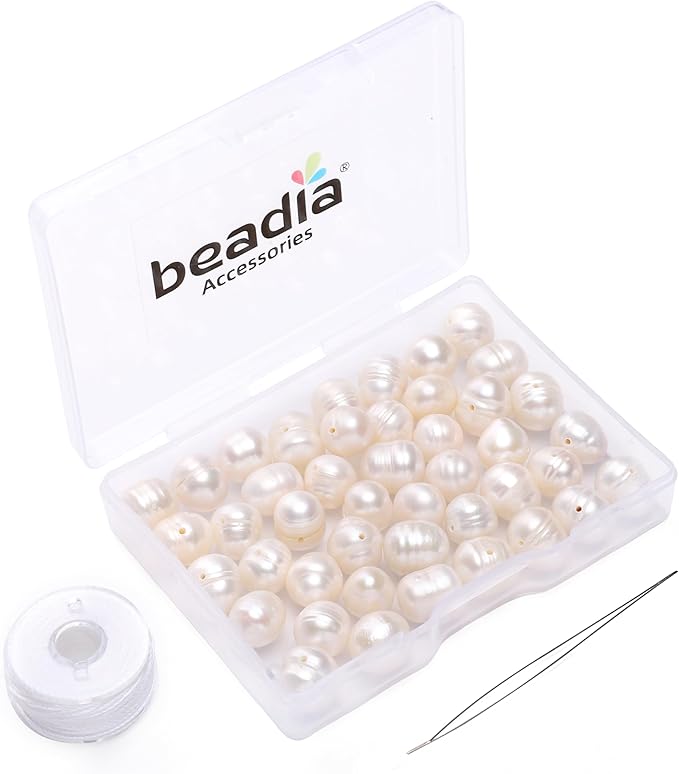 Natural Pearl Beads Potato 8-9mm White Freshwater Cultured Loose Gemstone Beads for DIY Jewelry Making 13.8''/Strand HQ