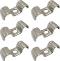 6pcs 10mm(2/5 inch) Double Line Clamp Heavy Duty 1 Hole Conduit Strap 304 Stainless Steel M-Type Pipe Strap For Wire Pipe Cord Installation