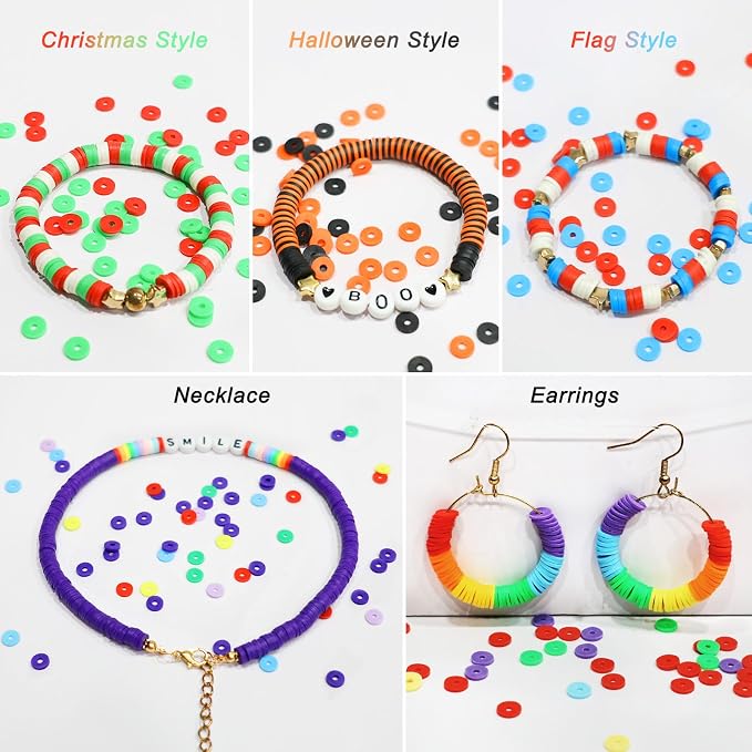 Redtwo 23000Pcs Clay Beads Friendship Bracelet Making Kit, 7 Boxes 144 Colors - Image 9