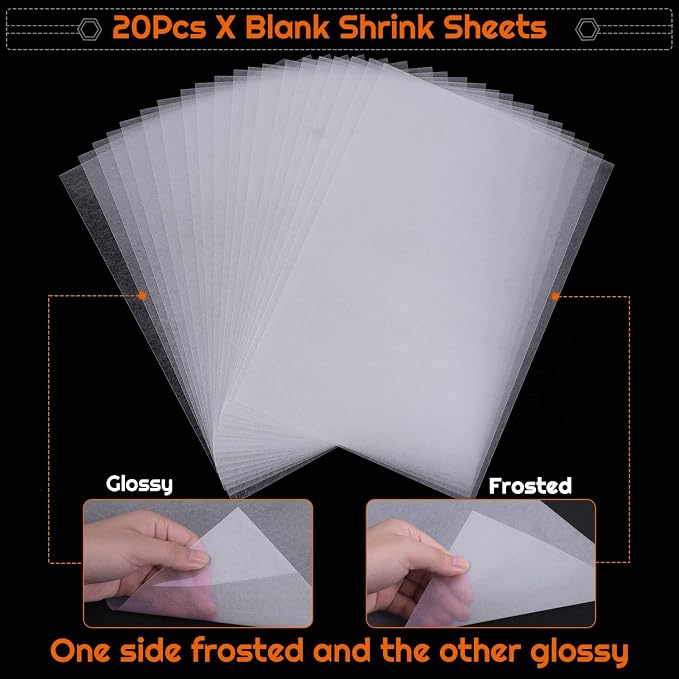 shynek Shrinky Plastic Sheets Keychain Kit, Hole Punch, Scissors - Image 3