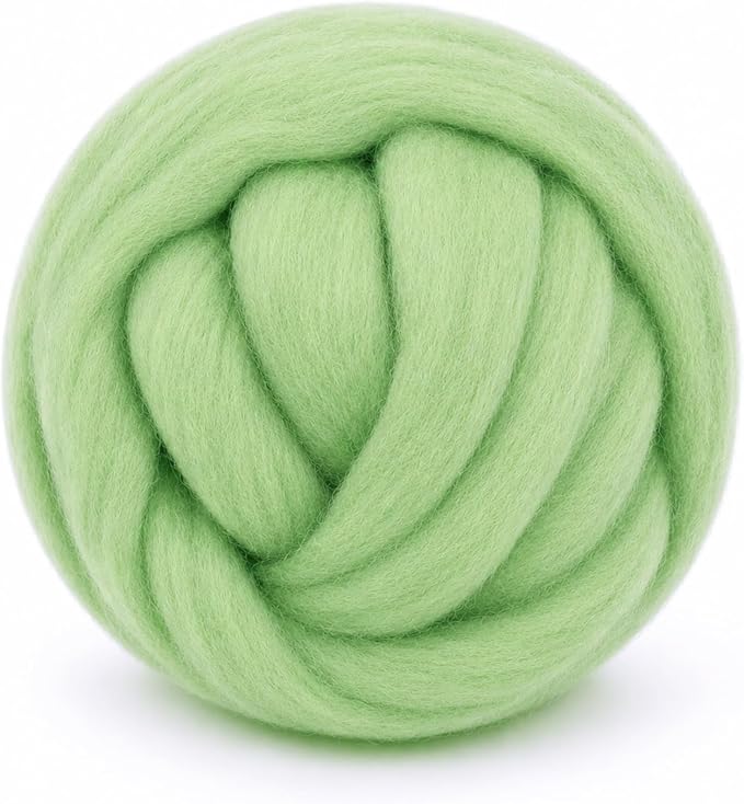 3.53oz Wool Roving: Needle Felting Wool White Roving Wool Felting Supplies Pure by Gipony