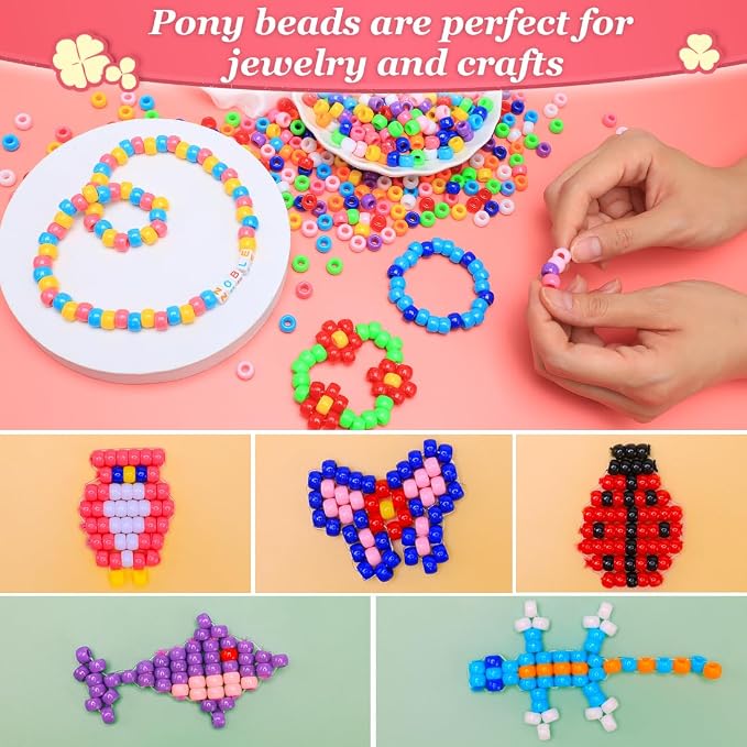 3000+ pcs Pony Beads, Beads for Hair Braids, Beads for Crafts, Plastic Beads - Image 3