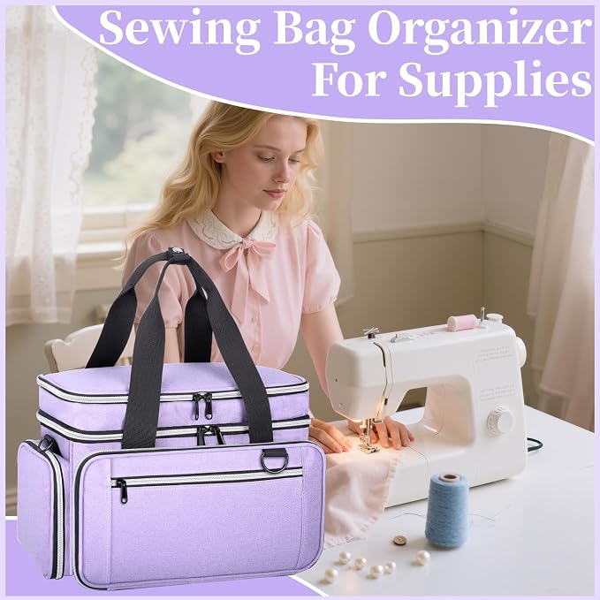 Anitor Large Sewing Supplies Organizer, Double Layer Sewing Storage Organizer - Image 8