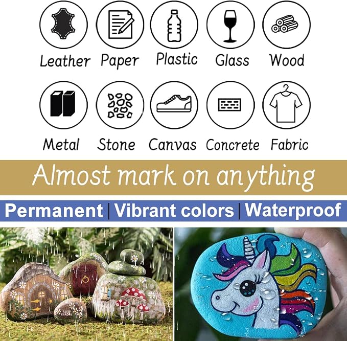 TFIVE Paint Pens Paint Markers on Almost Anything Never Fade Quick Dry and - Image 6