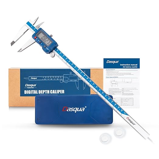 Dasqua High Precision 12 Inch/300mm Electronic Micrometer Digital Caliper Stainless Steel with Large LCD Screen Auto Off Featured Measuring Tool