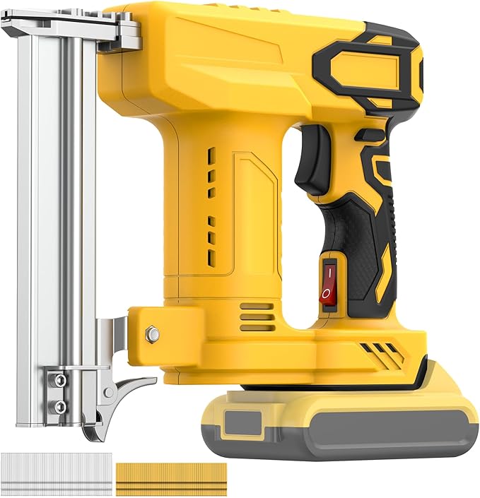 18 Gauge Cordless Brad Nailer Compatible with Dewalt 20V Battery (Not Included), Nail Gun/Staple Gun Battery Powered with 2000 Nails, Drives up to 1-1/4in Nails & Crown 7/8in Staples