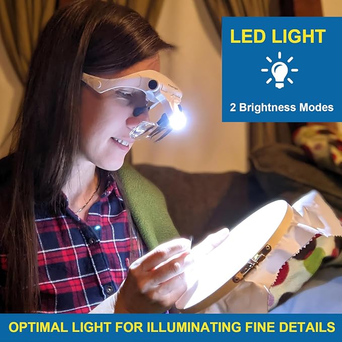 Magnifying Glasses with Light for Close Work, Storage Case | Rechargeable and - Image 7