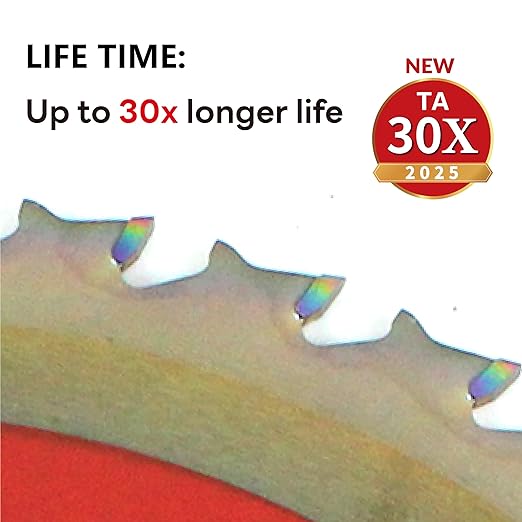 Circular Saw Blade Woodworking TA Series,10" 40-Tooth 5/8" Arbor, Triple Chip Grind Tooth,for Laminate, Melamine, Special Anti-Thermal Adhesion Coating on Cutting Edge, HDF 10" 40T TA