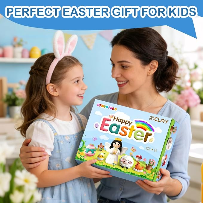 Easter Air Dry Clay for Kids, 12 Boxes Modeling Magic Clay Kit - Image 8