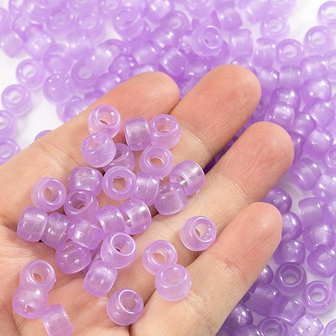 Gxueshan 1000 Pcs Acrylic Plastic White Pony Beads 6x9mm Bulk Kandi Beads - Image 3