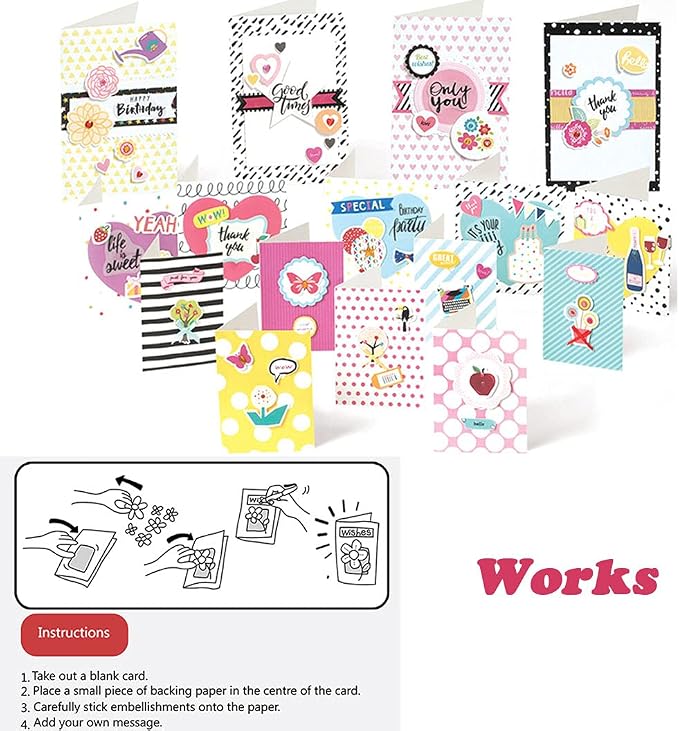 Huralona Handmade DIY Greeting Card Kits includes 16 Blank Cards 16 Colorful - Image 4