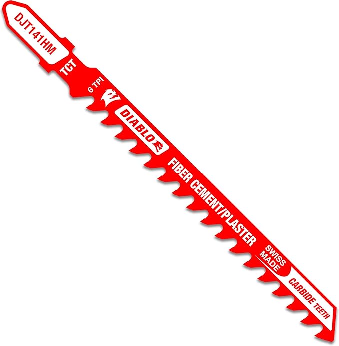 PacTool SS724 Snapper Shear Pro - Cutting Tool for Fiber Cement Board + Freud Diablo by Freud DJT141HM 4 in. 6 TPI Carbide T-Shank Jig Saw Blade