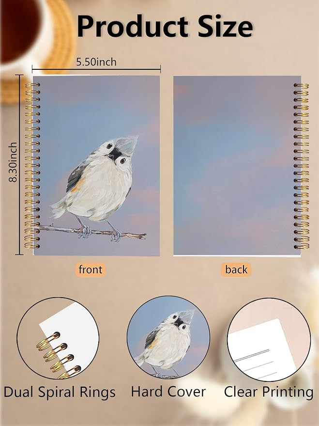 BitKan Cute Bird Spiral Notebooks Journal - Image 2