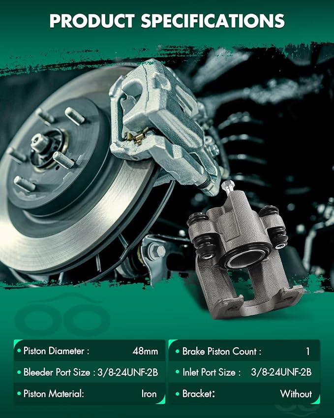 SCITOO 184605 Rear Left Disc Brake Caliper w/Bracket Fit For Ford For Explorer 1995-2001,For Ford For Ranger 1998-2002,For Mercury For Mountaineer 1997-2001, Single Piston