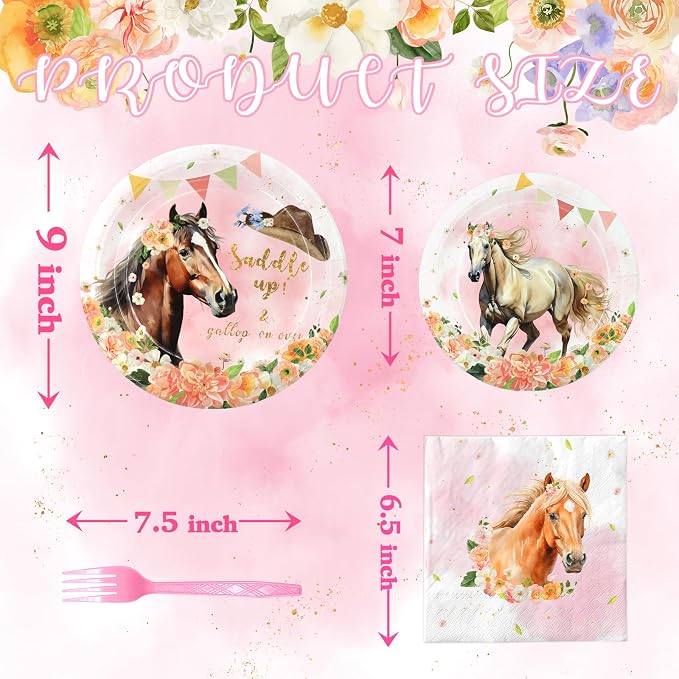 Girl Horse Party Decorations Set - Image 2