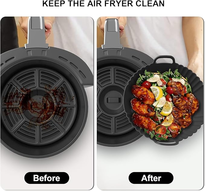 Round Silicone Air Fryer Liners 3Pack, Ninja AF101 & AF161 Silicone Liners - Image 6
