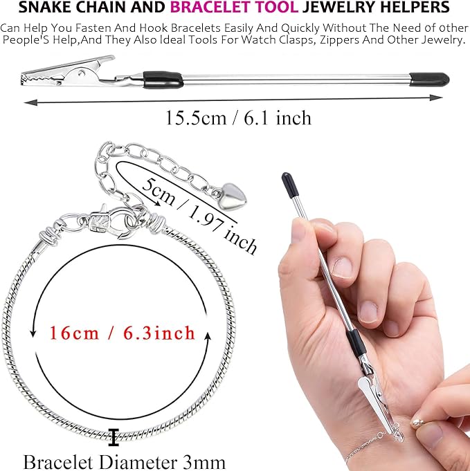 20 Piece Snake Chain Charm Bracelet - Image 3