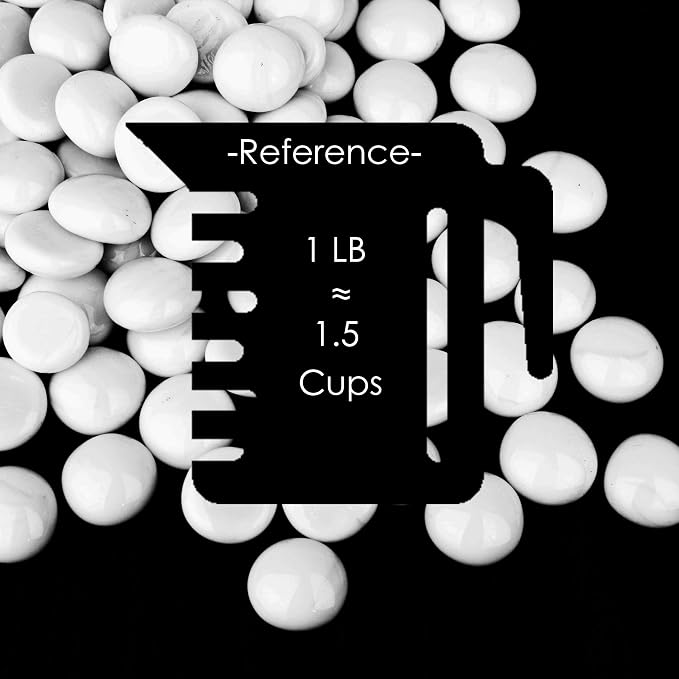 CYS EXCEL White Glass Gemstone Beads Vase Fillers Flat Marble Beads Multiple - Image 2