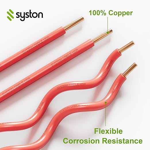 14 AWG Tracer Wire 600V 100% Solid Copper Conductor Direct Burial Underground, Red Tracer Wire for Locating Underground Pipes and Lines Electrical Wire Gas Water Sewer Pipe and Fiber Optic, 250 FT