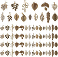 PH PandaHall 150pcs 15 Styles Tree Leaf Charms Pendants, Tibetan Branch Leaves by PHPandaHall
