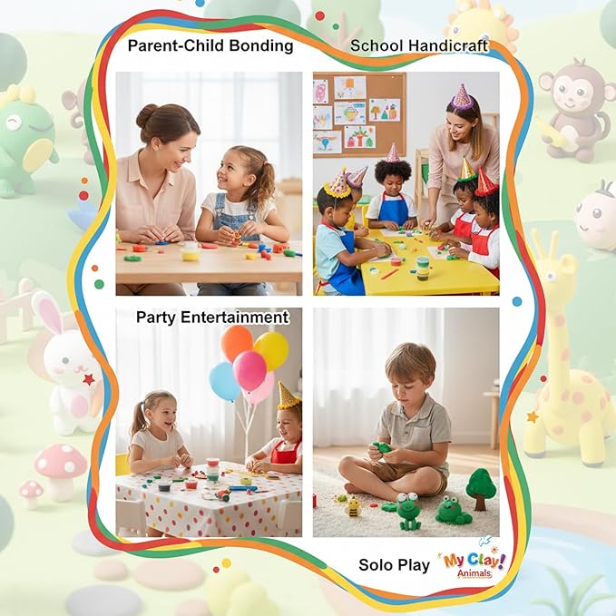 Air Dry Clay Kit, 5 Packs Modeling Clay Animals Kit - Image 5