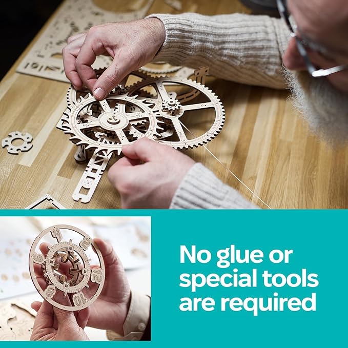 UGEARS Aero Clock Wooden 3D Puzzles - Image 4