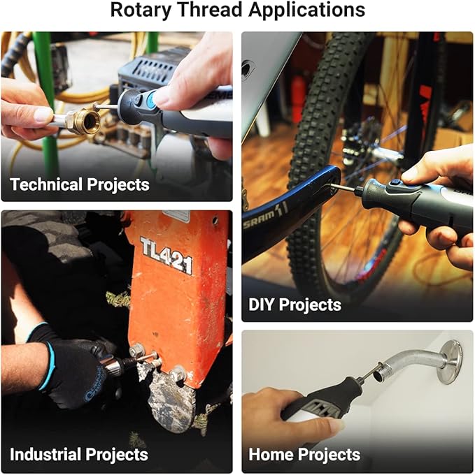 Repair Kits - Faster & Easier to Chase, Restore & Clean Internal or External Threads, All in One Universal Thread Files Set, Inch, Metric, Grooves, Glands, ACME, Buttress Thread