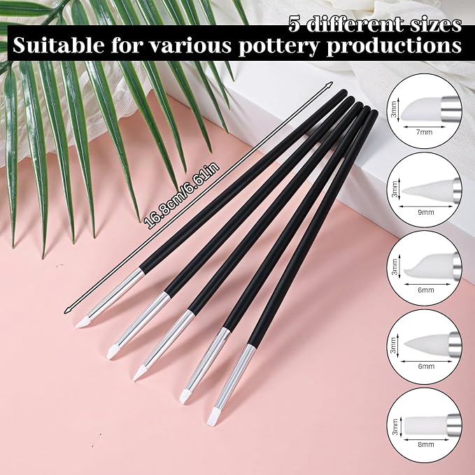15PCS Silicone Clay Sculpting Tool, Pottery Tools Modeling Dotting Tool Resin - Image 6