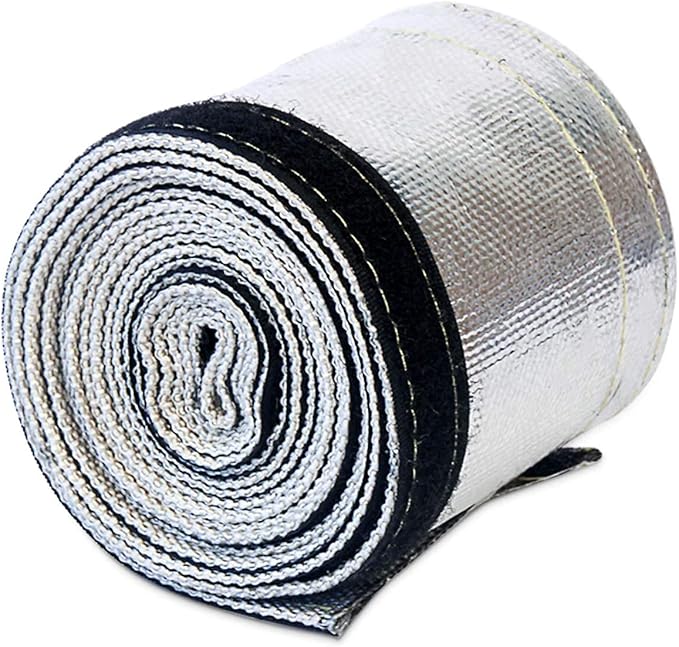 2 Pcs Heat Shroud Sleeve Aluminized Sleeving with Hook&Loop Closure 3/4" I.D.x 10FT with 20PCS Stainless Steel Cable Metal Ties and 1Pair of Operating Gloves