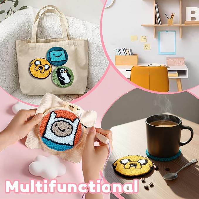 Siqinam Adventure-Time Punch Needle Kit-4 Pack Adventure Crochet Series Themed - Image 5