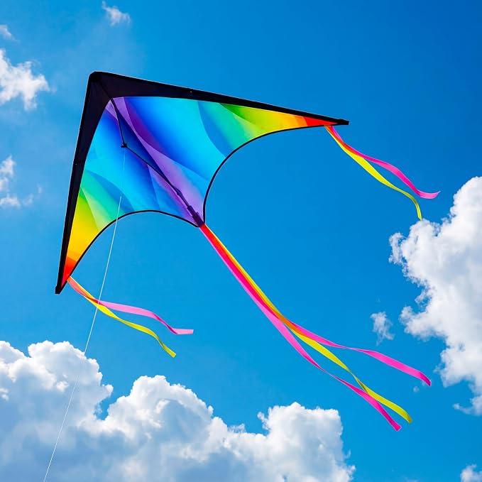 JOYIN Large Delta Kite Gradient Rainbow, Large Delta Beach Kite - Image 6