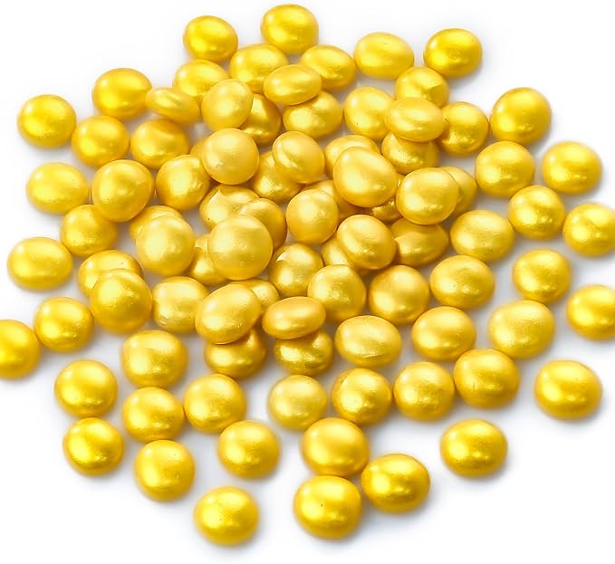 CYS EXCEL Gold Glass Gemstone Beads Vase Fillers Flat Marble Beads Multiple - Image 3