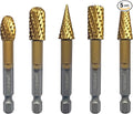 NordWolf 5-Piece Rotary Burr Carving Rasp Files Set, by NordWolfTools