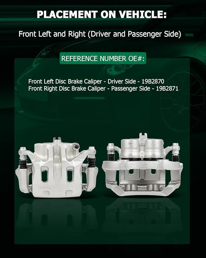 SCITOO Front Left & Right Brake Calipers With Bracket 19B2870 19B2871 Compatible For INFINITI EX35/EX37/G25/G35/G37/M35/M35h/M37/M45/M56/Q40/Q70/Q70L/QX50/QX70,For Nissan 370Z/Murano