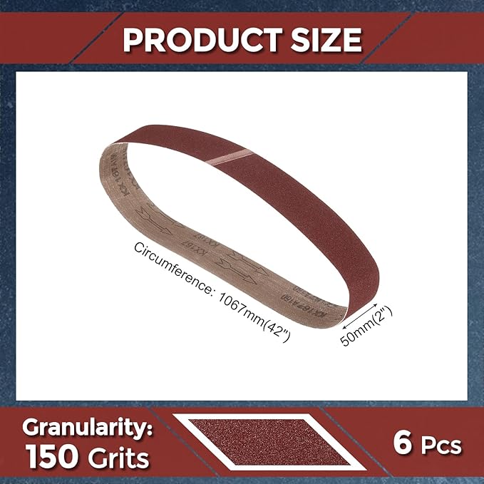 10 Pcs Sanding Belts 2 x 42 Inch 150 Grit Aluminum Oxide Abrasive Sandpaper for Belt Sander Metal Grinding Wood Working Weld Rust Removal