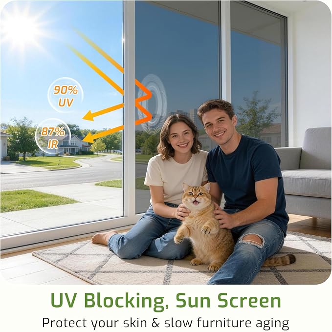 LUTE One Way Window Privacy Film, Window Tint, 17.5" x 118.1" | Sun Blocking UV - Image 2