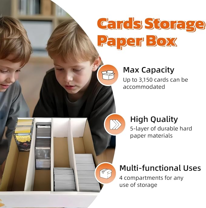 2 Set Sports Card Storage Boxes 3150 Count Bulk Card Trading Cards Collection - Image 6