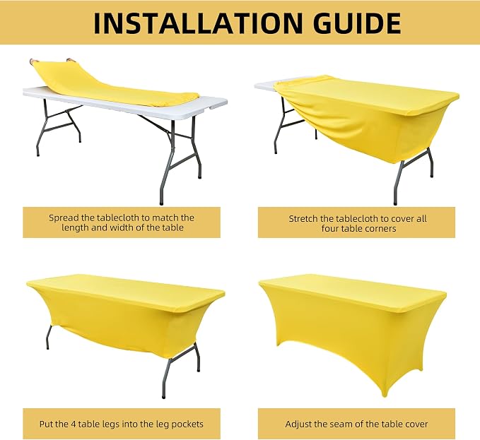 2-Pack 4ft Spandex Table Covers - Image 5