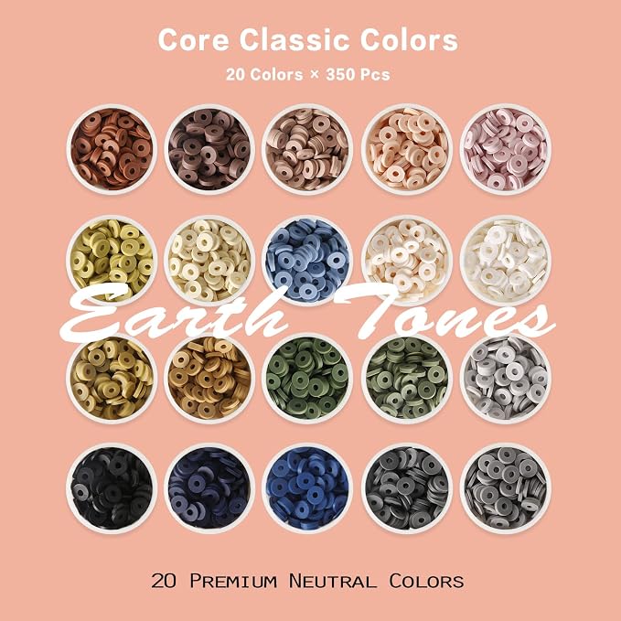 ADIIL 7200pcs Clay Beads Bracelet Making Kit, 6mm Polymer Heishi Beads - Image 2