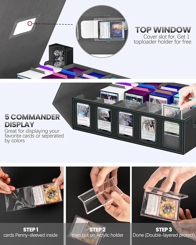 Trading Card Storage Box Gomyrod, 5-Row Card Case - Image 3
