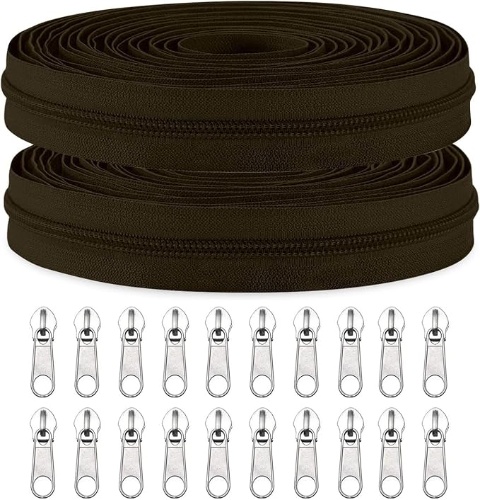 Sawoake #3 Nylon Coil Zippers by The Yard Bulk 10 Yards by Zipper