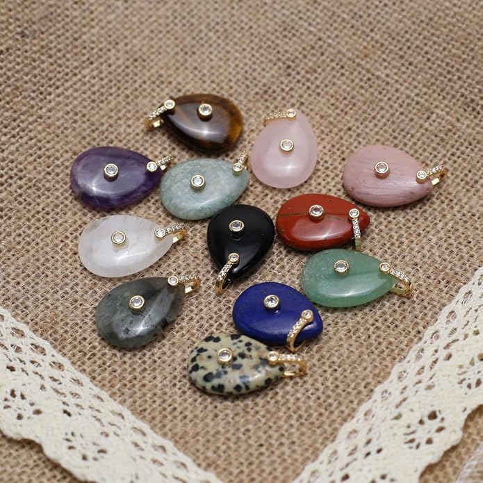 LE SKY Natural Stone Pendants Healing Crystal Gemstones - Image 4