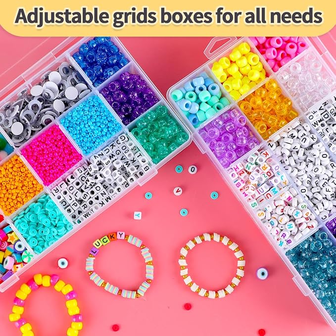 IOOLEEM 18 Grids Adjustable Dividers Plastic Bead Organizer Box, Organizer - Image 6