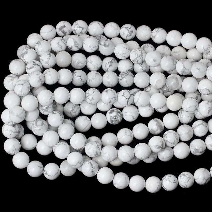 10mm 35PCS Natural White Howlite Gemstone Round Loose Stone Beads - Image 3