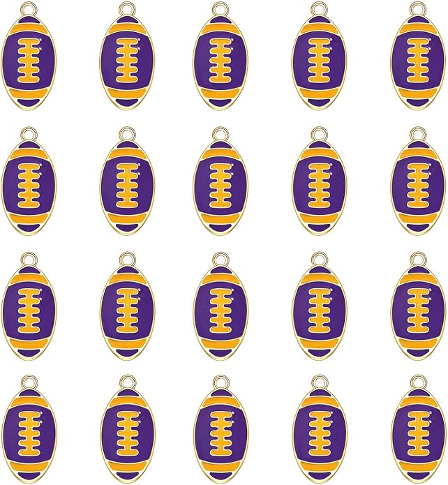 20PCS Sports Charms Enamel Basketball Baseball Pendant Charms by ANGLESJELL