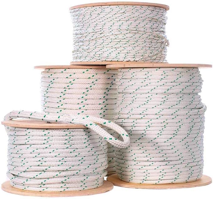 Rope and Cord Double Braid Pulling Rope – Super Strong Composite Rope with Built-in Pulling Eyes (3/8" | 600' Spool)