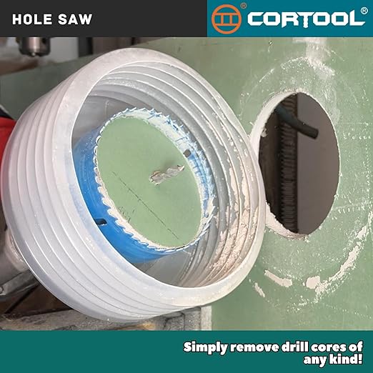 6-1/4 Inch Hole Saw with Arbor for Metal and Wood Cutting, Bi-Metal Hole Cutter, 6-1/4" Hole Saw Kit for Drywall, Wood, PVC Boards, Fiberglass and Vent Pipes
